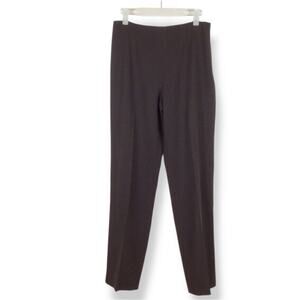WORTH Chocolate Brown Side Zip Lined Wool Flat Front Trousers size 2